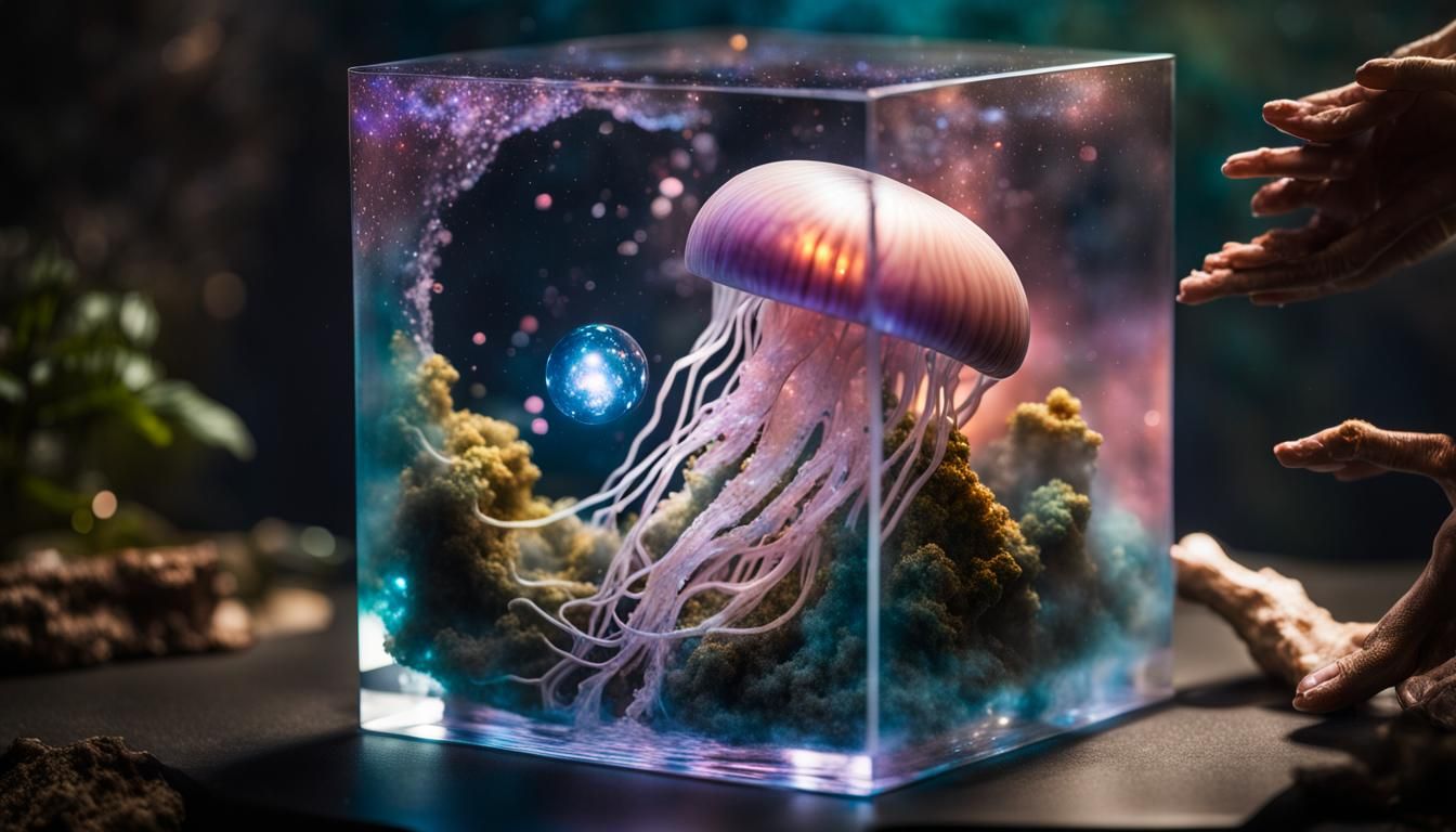 Breathtakingly beautiful, pure perfection, a sci-fi cosmic diorama - AI ...