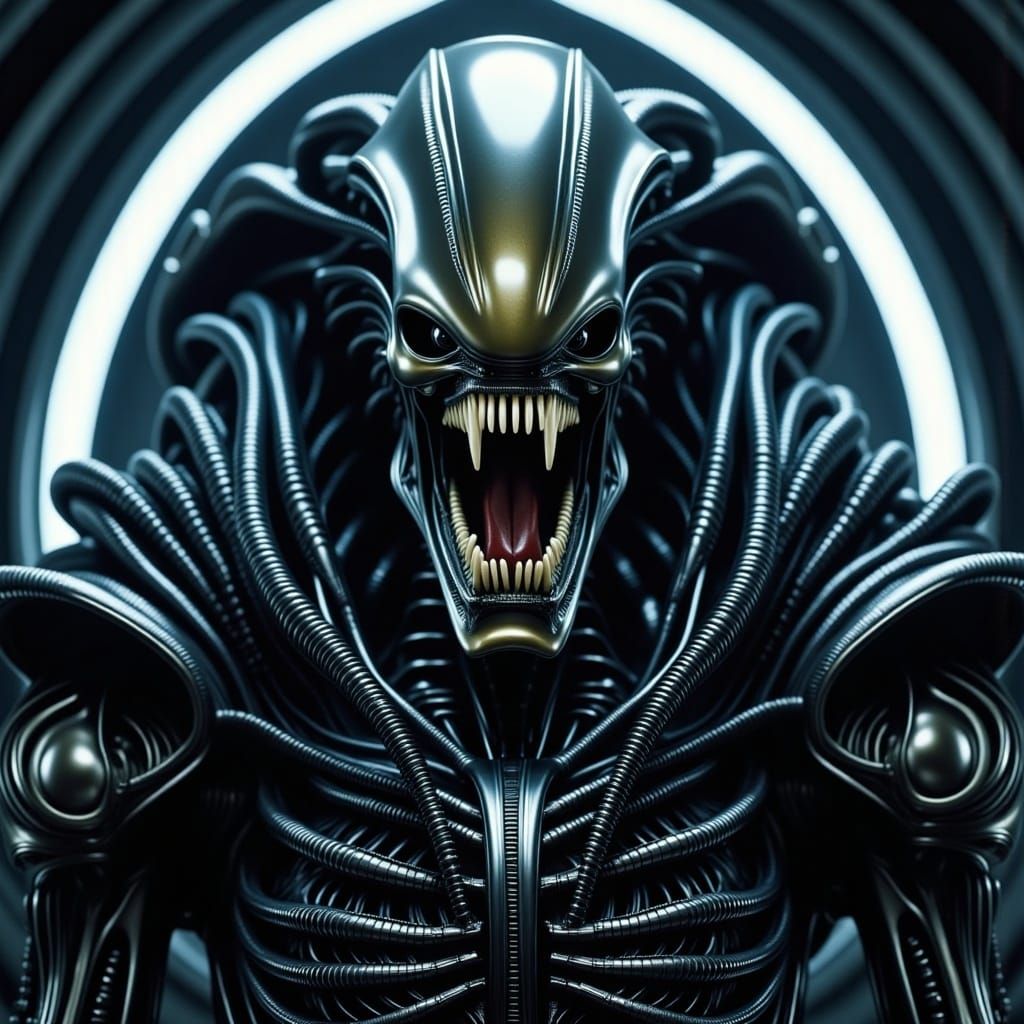 The Xenomorph from Alien movies ready to attack<lora:Flux Alien biopunk:1.0> 