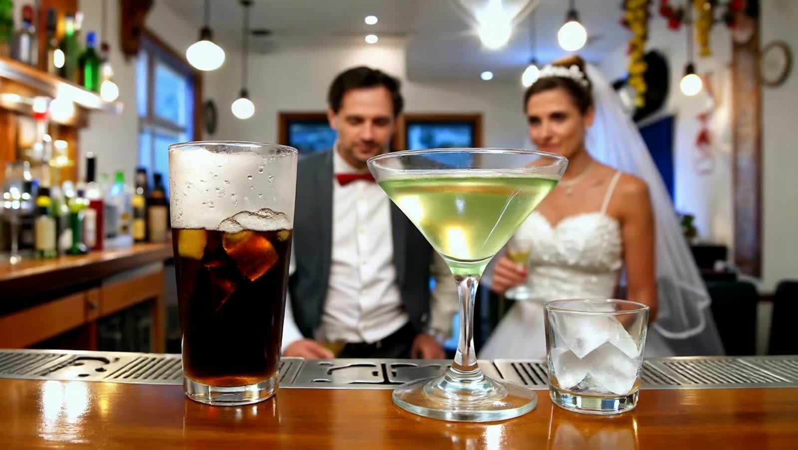 A tall glass of a little ice desert amount of Coke,  the rest smothered in Malibu Rum. On the Moon lite bar in the Baham...