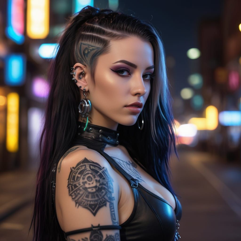 Cyberpunk woman