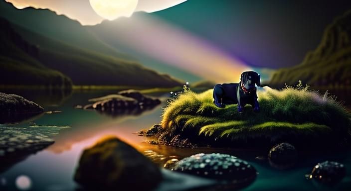 <lora:Test Model 12:1.0> Black Labrador in Enchanted Forest ...