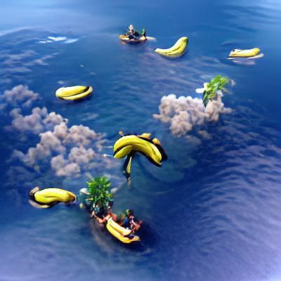 floating bananas in paradise djungle