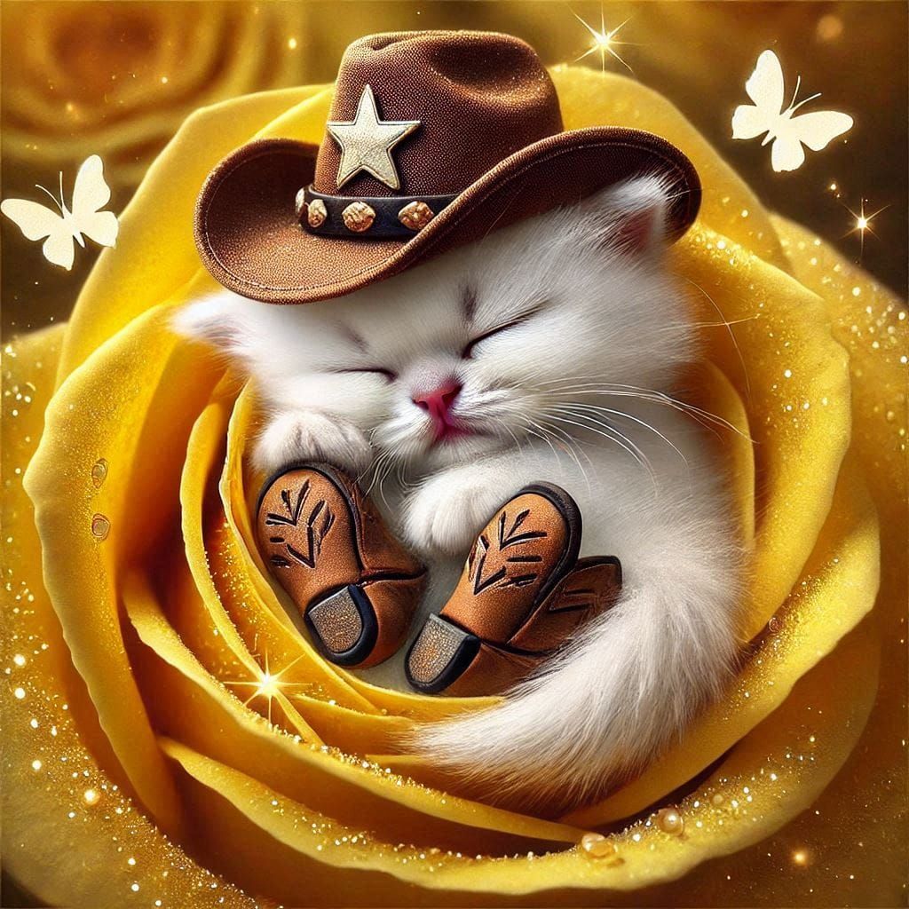 Soft kitty, warm kitty, little ball of fur! Happy kitty, sleepy kitty, purr purr purr! 9 YELLOW ROSE OF TEXAS!