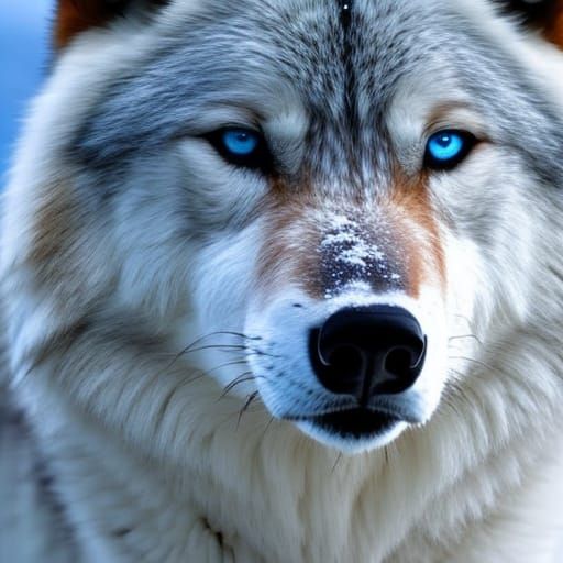 wolf with blue eyes - AI Generated Artwork - NightCafe Creator