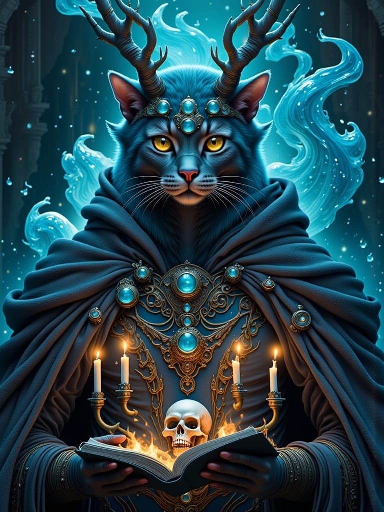 <lora:Alienesque Flux:1.0> perfectly formed  Khajiit wizard!!!