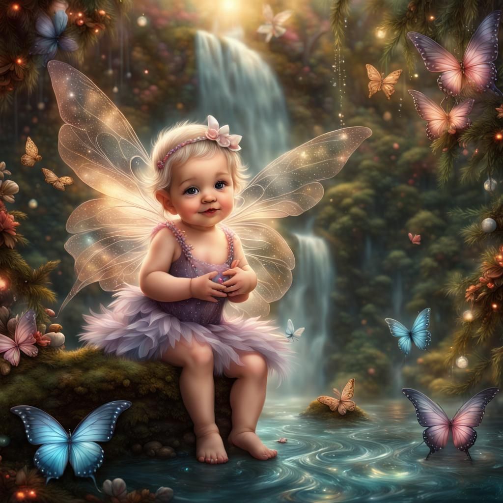 Stunningly Beautiful Finest Details of a Happy Beautiful Baby Fairy in ...