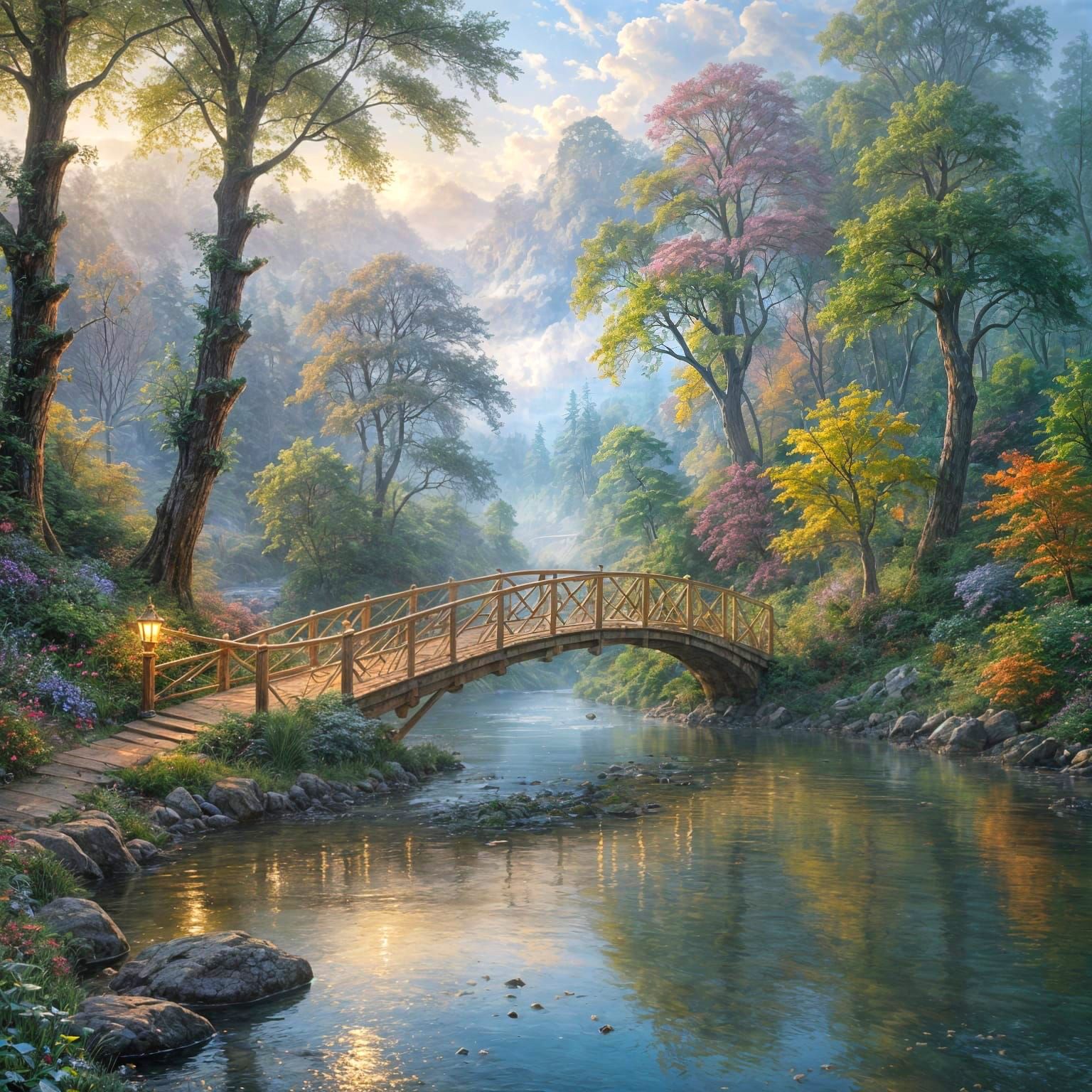 Bridge over the water  by @Cheese