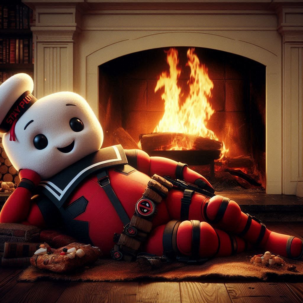 Dead Puft! Don't get too close to the fire!