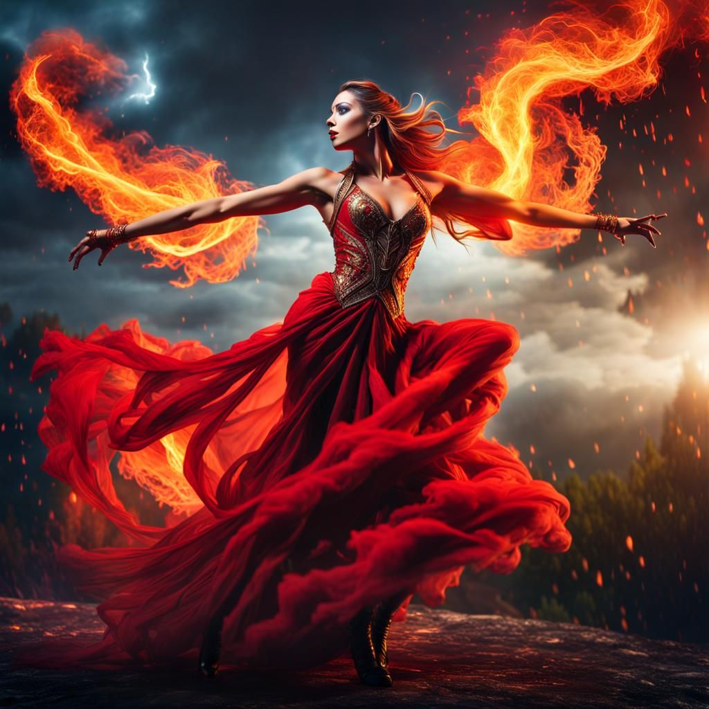 Fire Dancer v11 - AI Generated Artwork - NightCafe Creator