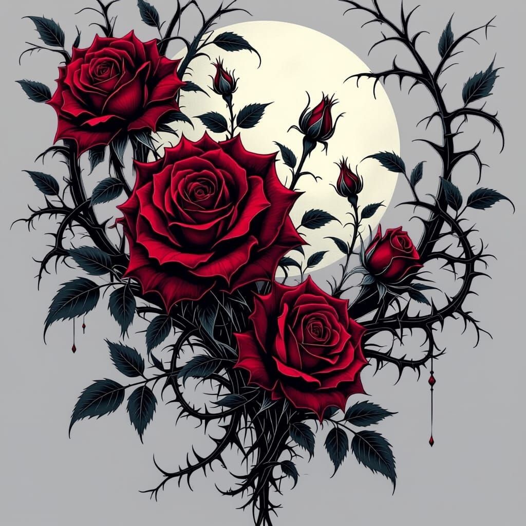 template should be unique and dark  while allover was roses
