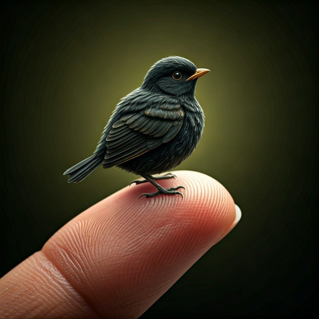 Mirco blackbird chick  by @hek800