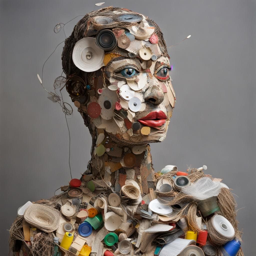 A recycled material sculpture