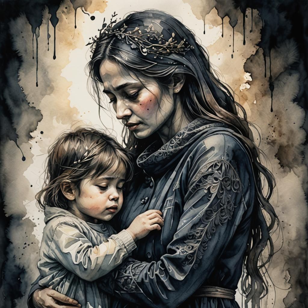 An intricate watercolor work that insanely depicts the dark ...