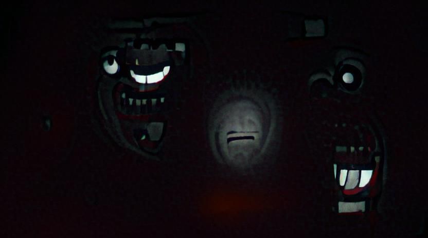 Terrifying face in the dark