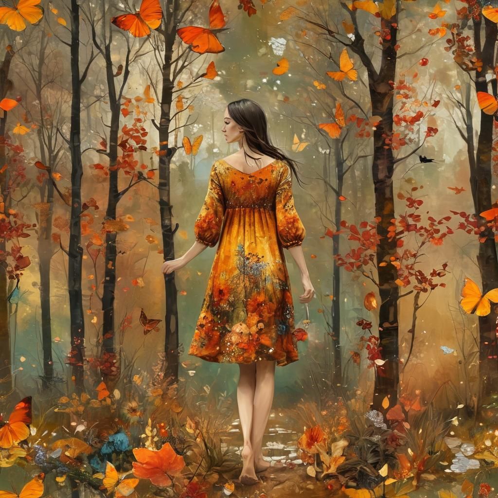 Golden Autumn. Inspired by Gustav Klimt