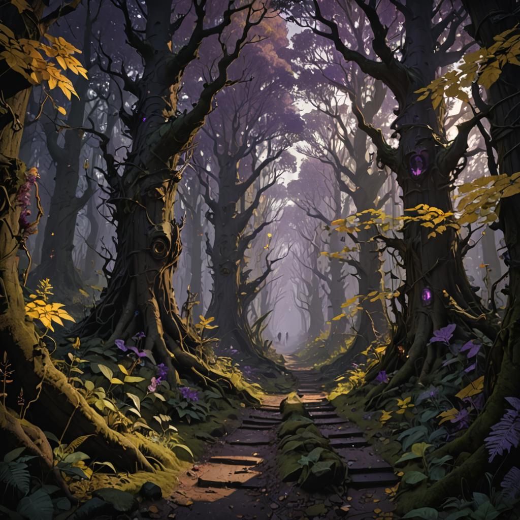 The Path Through The Shadowy Forest 240712B - AI Generated Artwork ...