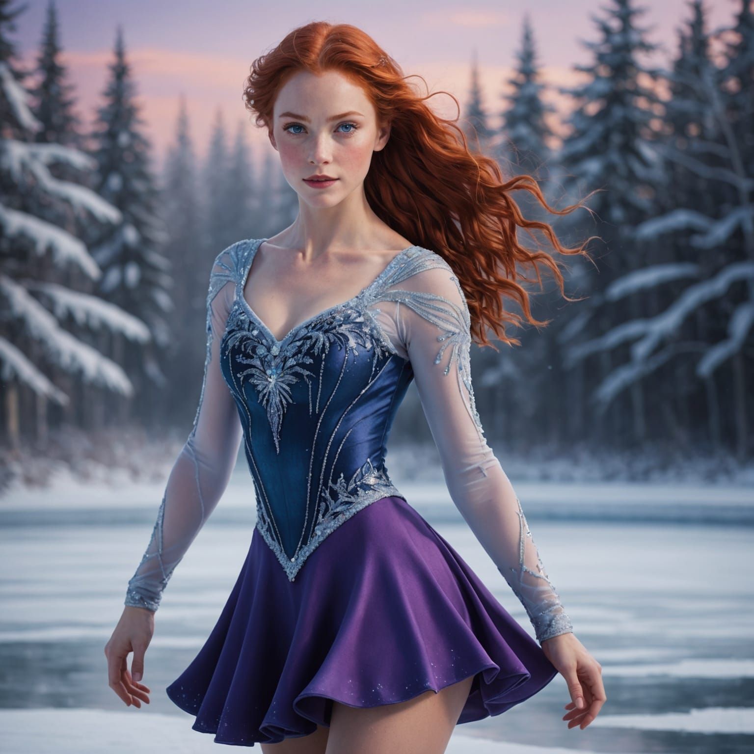 Figure Skater On Frozen Pond  by @Chloe