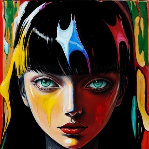 Pastel colors, Psychedelic, acrylic art, airbrush art, impas...