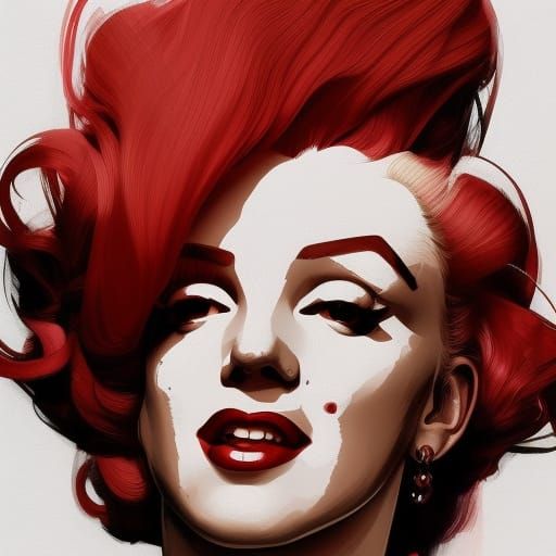 Red Marilyn Monroe Ai Generated Artwork Nightcafe Creator