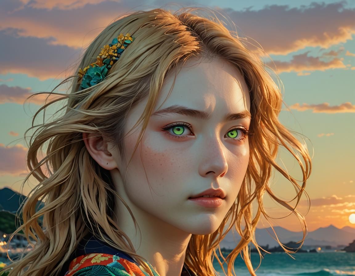 green neon eyes