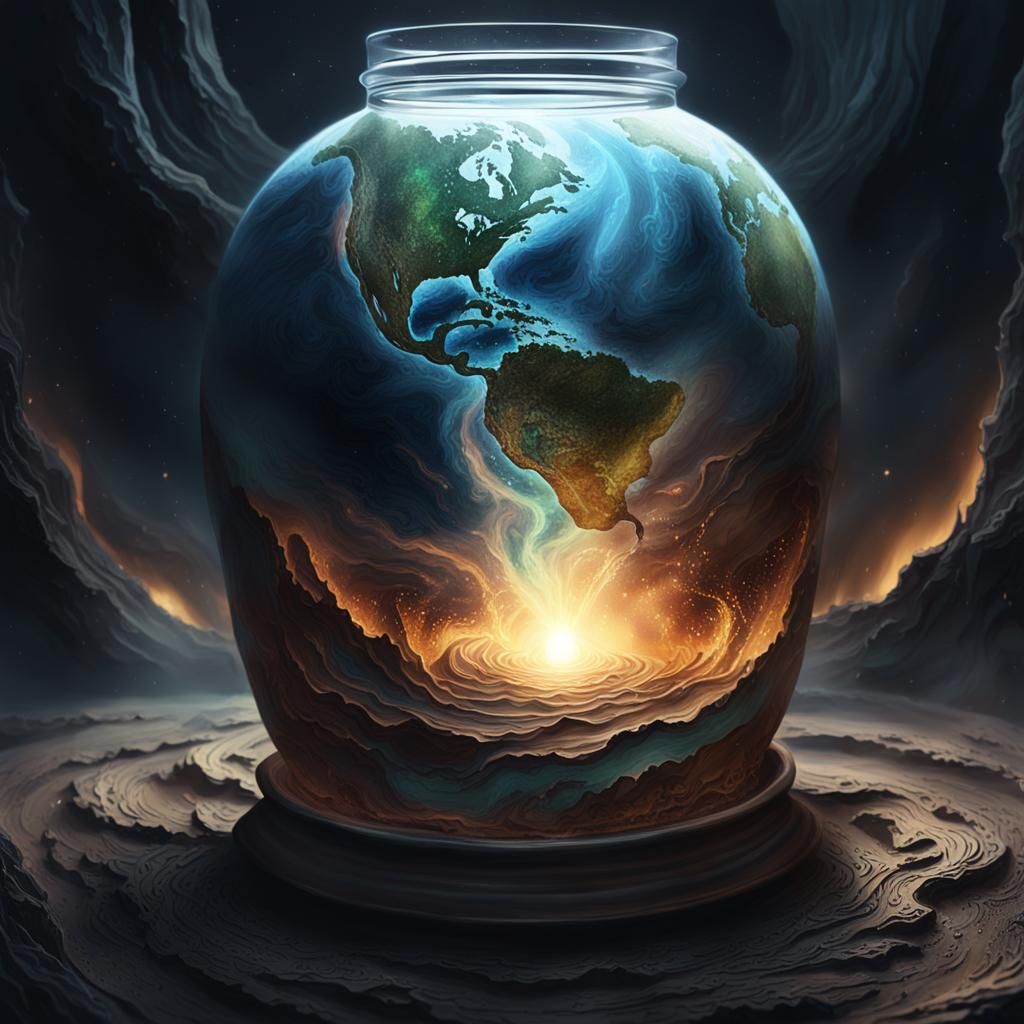 Earth In A Jar Getting Destroyed..... 


