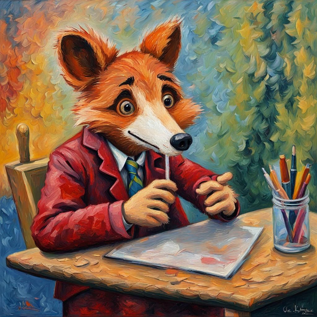 Basil Brush on television AI Generated Artwork NightCafe Creator
