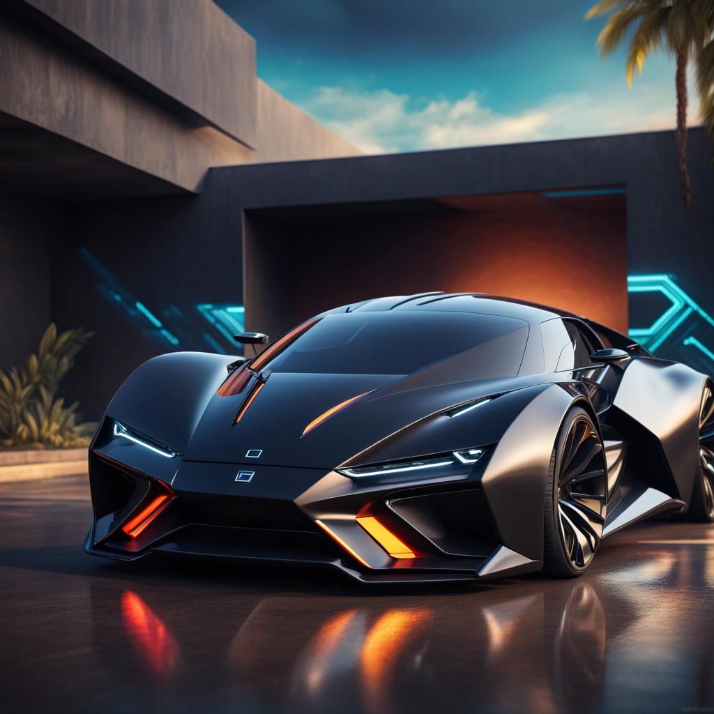 Black Futuristic Car - AI Generated Artwork - NightCafe Creator