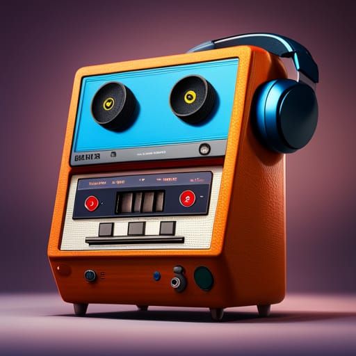 1980s anthropomorphic walkman critter 8K detailed unreal engine 3D ...