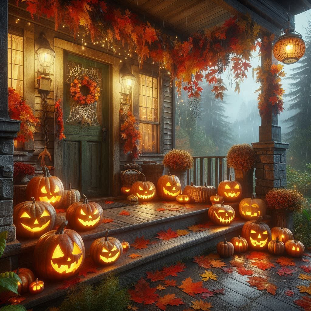 Rainy Autumn Porch