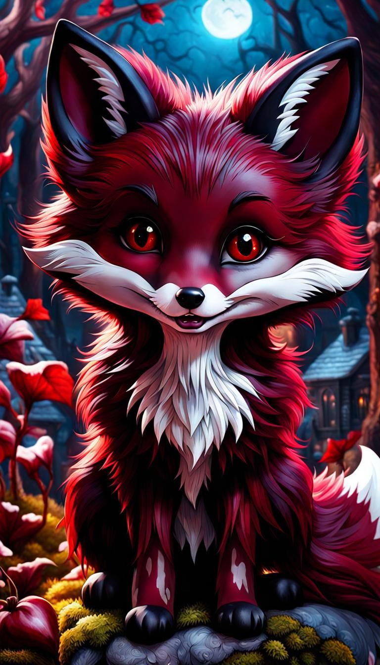 Cute Maroon Fox - AI Generated Artwork - NightCafe Creator