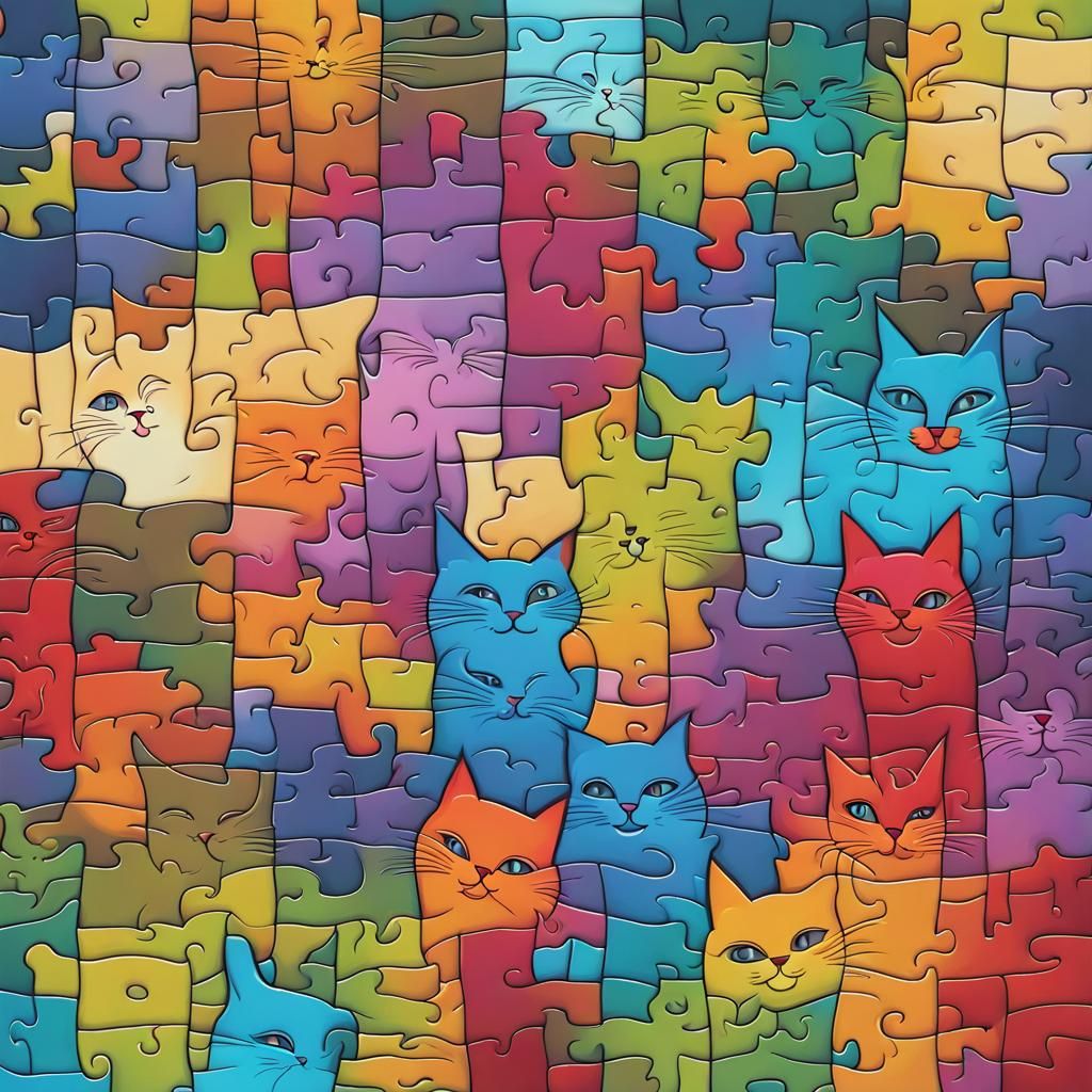 Puzzle of Cats  by @Swirly