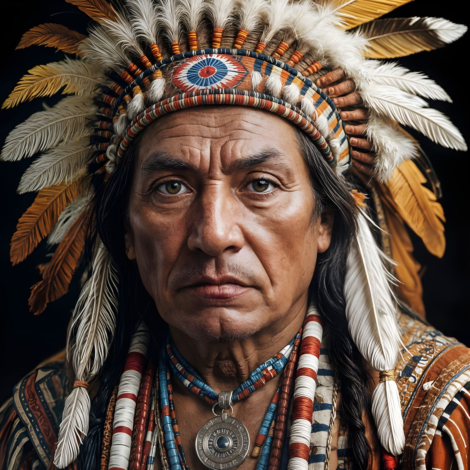 Sitting Bull Häuptling Indianer Farb-Porträt  by @Londo Mollari