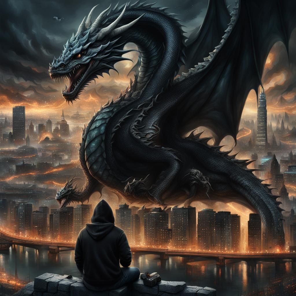 Boy & Dragon And City