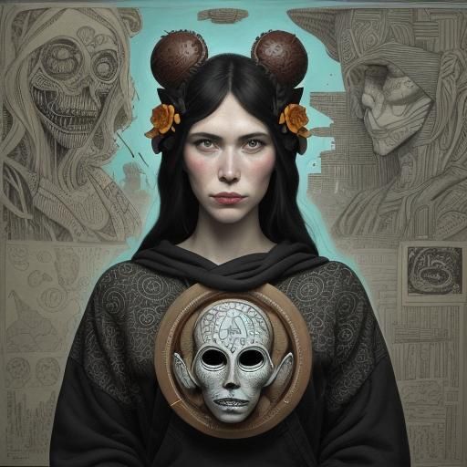 ""<lora:mark_rydan:1.0> tiki mask<lora:doughnut rain:1.0> ze...