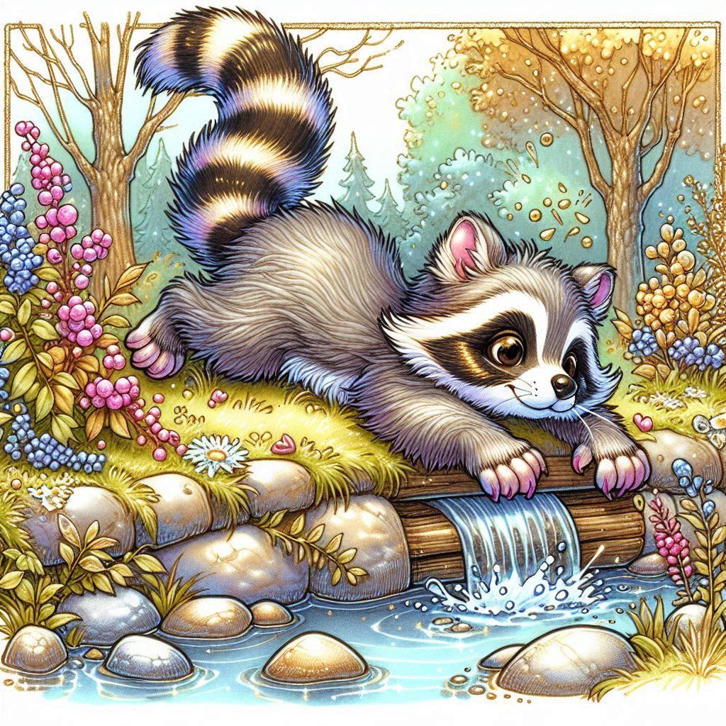 Raccoon at play
