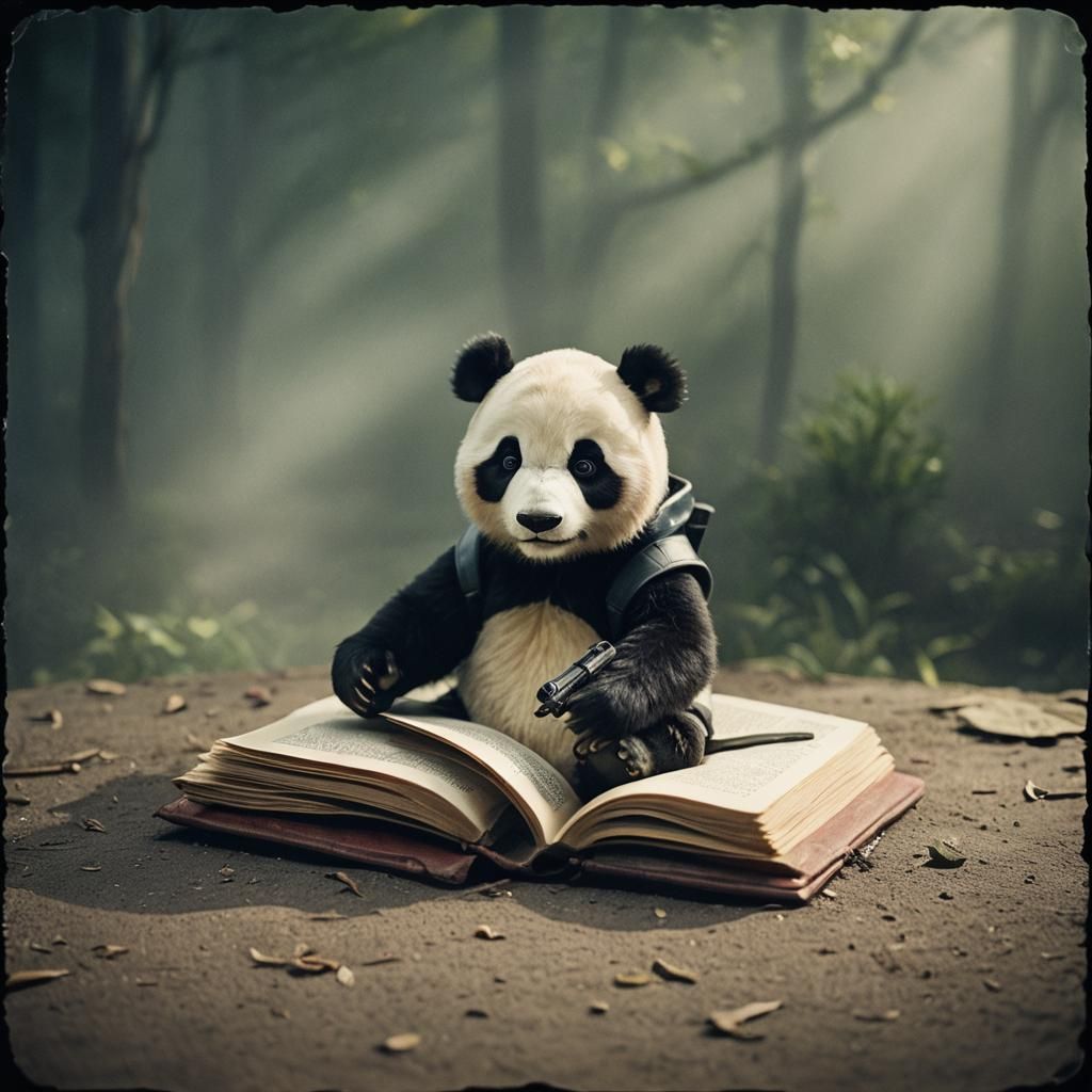 Childs fold out book withpanda