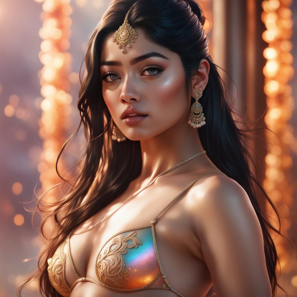 Open bikni Very Hot rashmika mandanna, face visible, body vi...