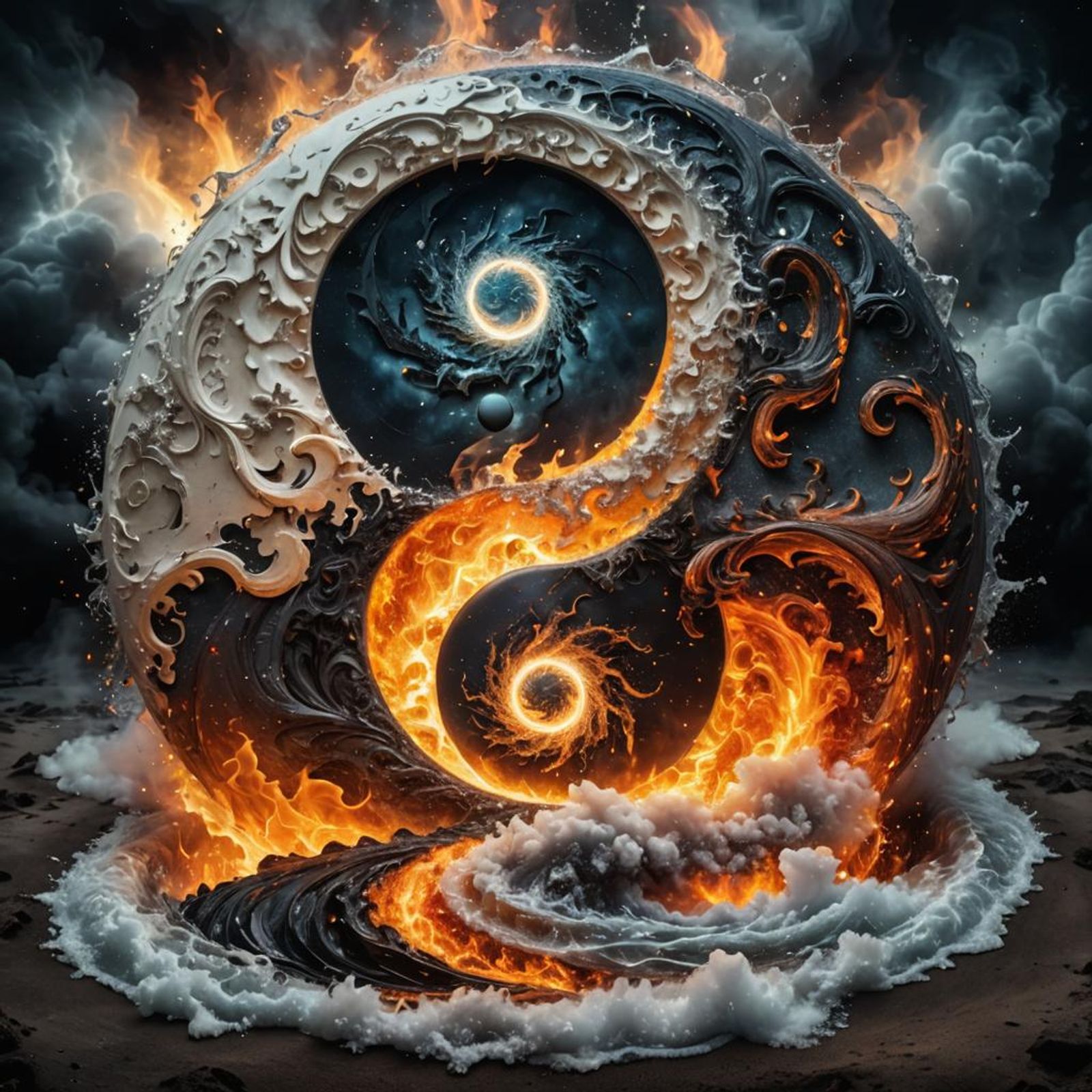 Day And Night Yin Yang - Ai Generated Artwork - Nightcafe Creator