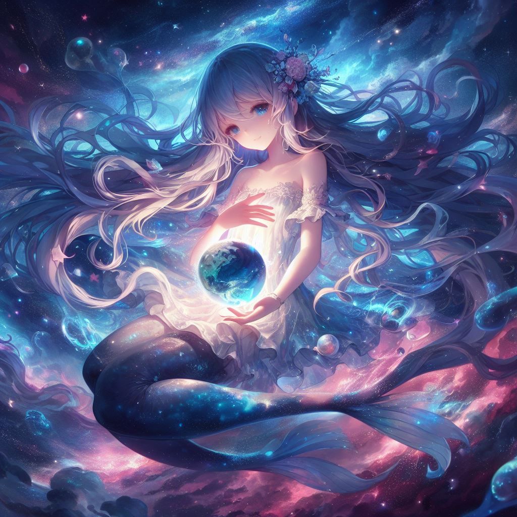 Tiny Mermaid Space Goddess