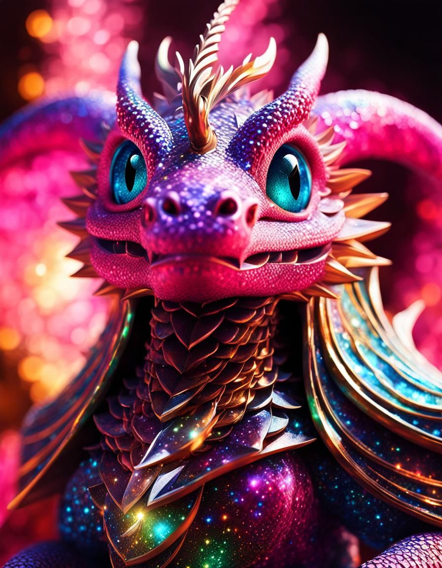 Holographic Dragon - AI Generated Artwork - NightCafe Creator