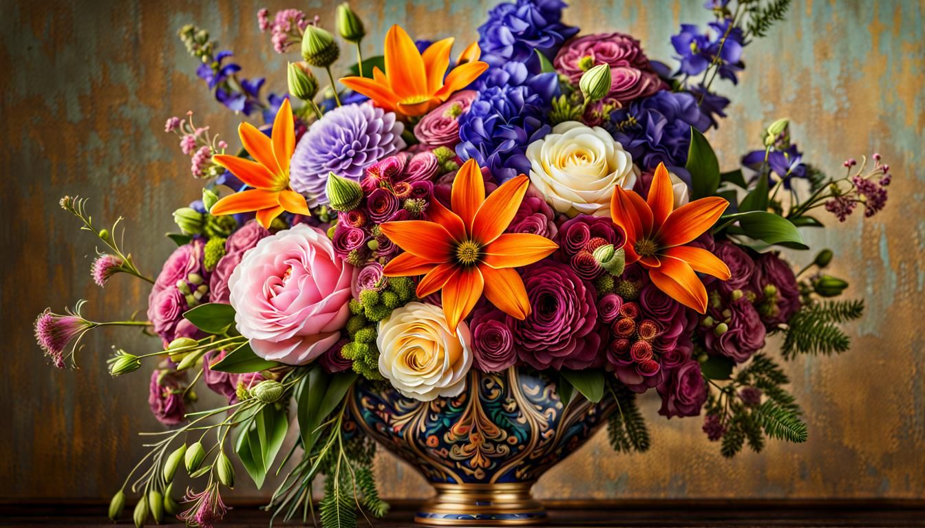 Flowers and Vase AI Generated Artwork NightCafe Creator