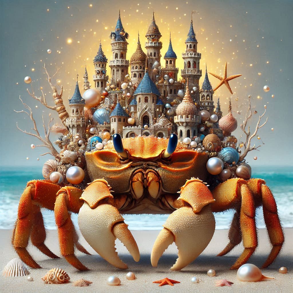 Tasmanian giant crab with castle