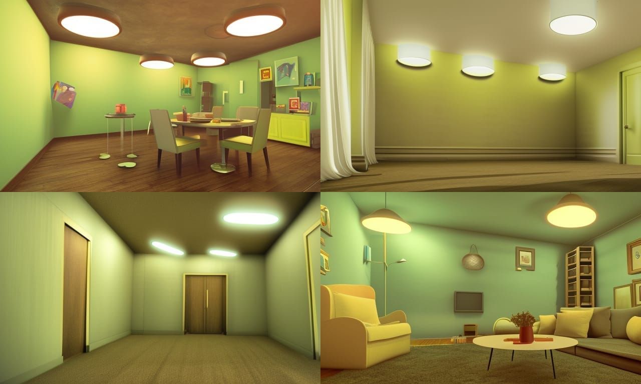 The front rooms Pixar, Disney, concept art, 3d digital art, ...