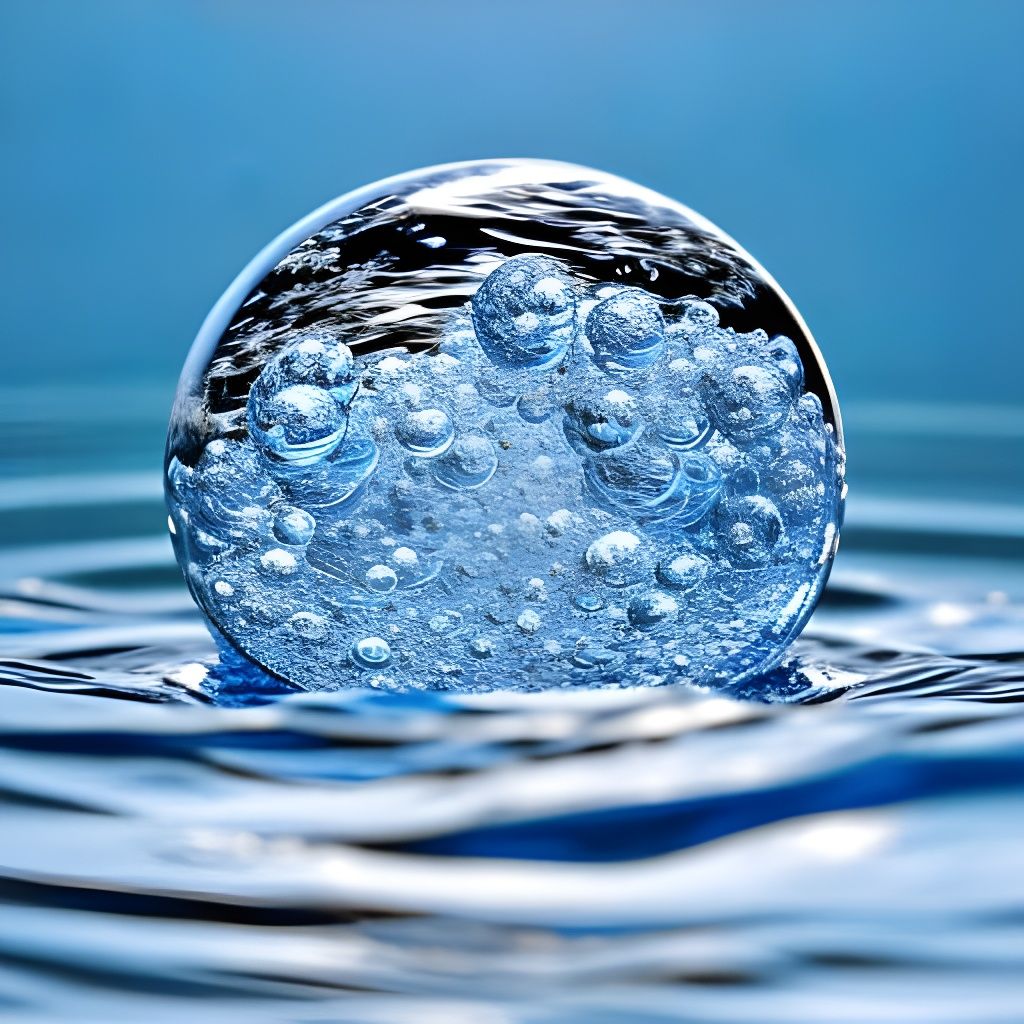 Water sphere with bubbles  by @Lucy