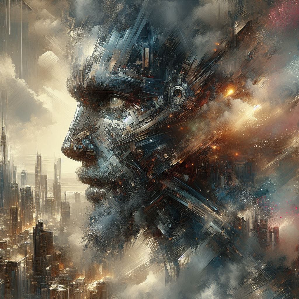 double exposure beautiful fantasy DALL-E 3 portrait landscap...