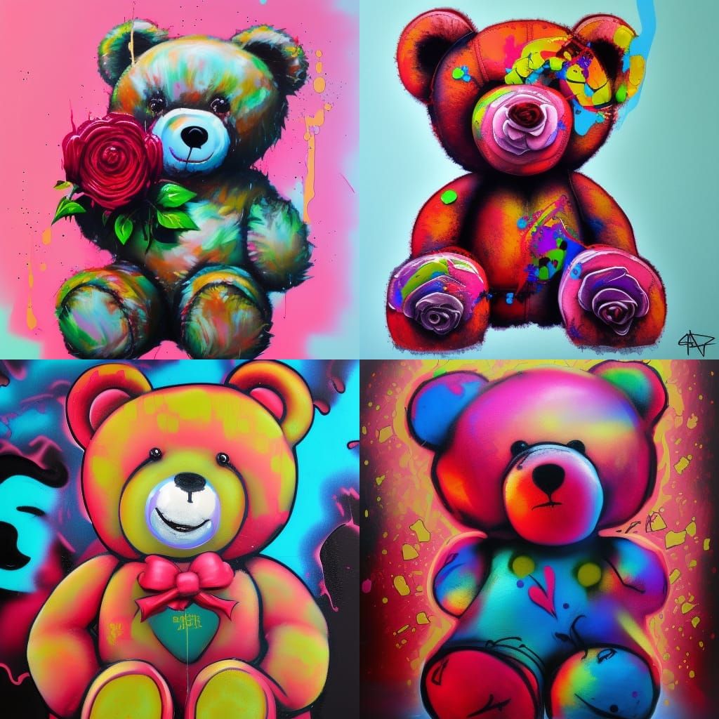 A teddy bear made of rose
