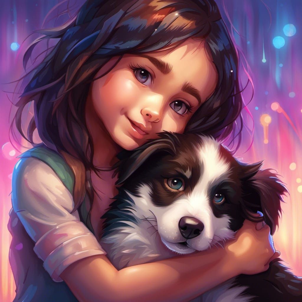 A girl and her best friend ♥️ - AI Generated Artwork - NightCafe Creator