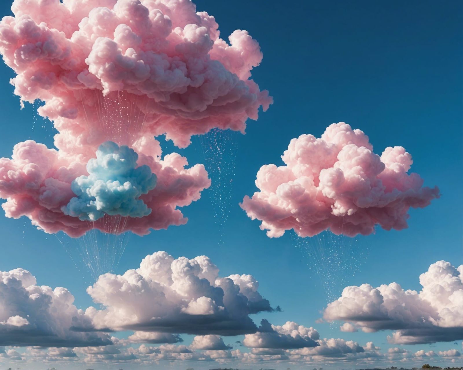 clouds made from cotton candy raining sprinkles AI Generated Artwork