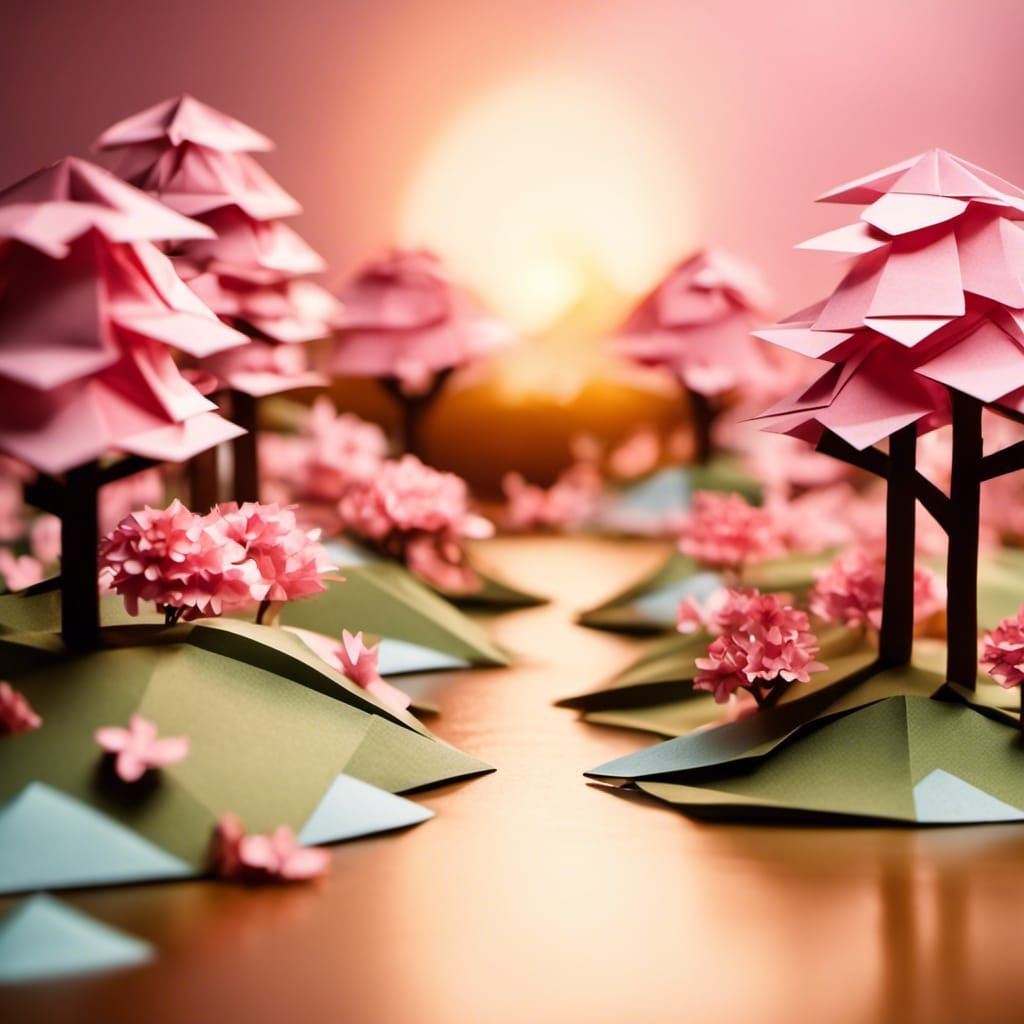 Origami Sakura Village  by @Norman Wnuck