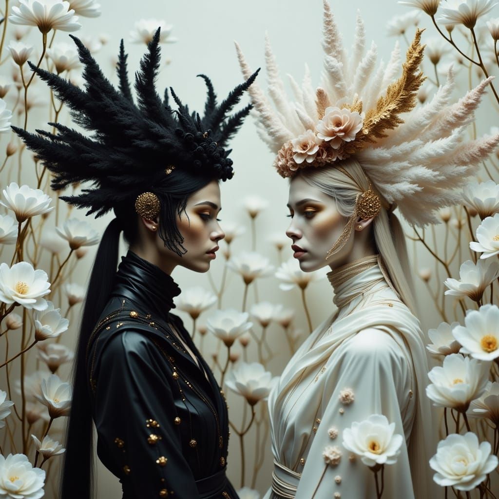 Ethereal Dreamscapes: Women in Symmetrical Harmony